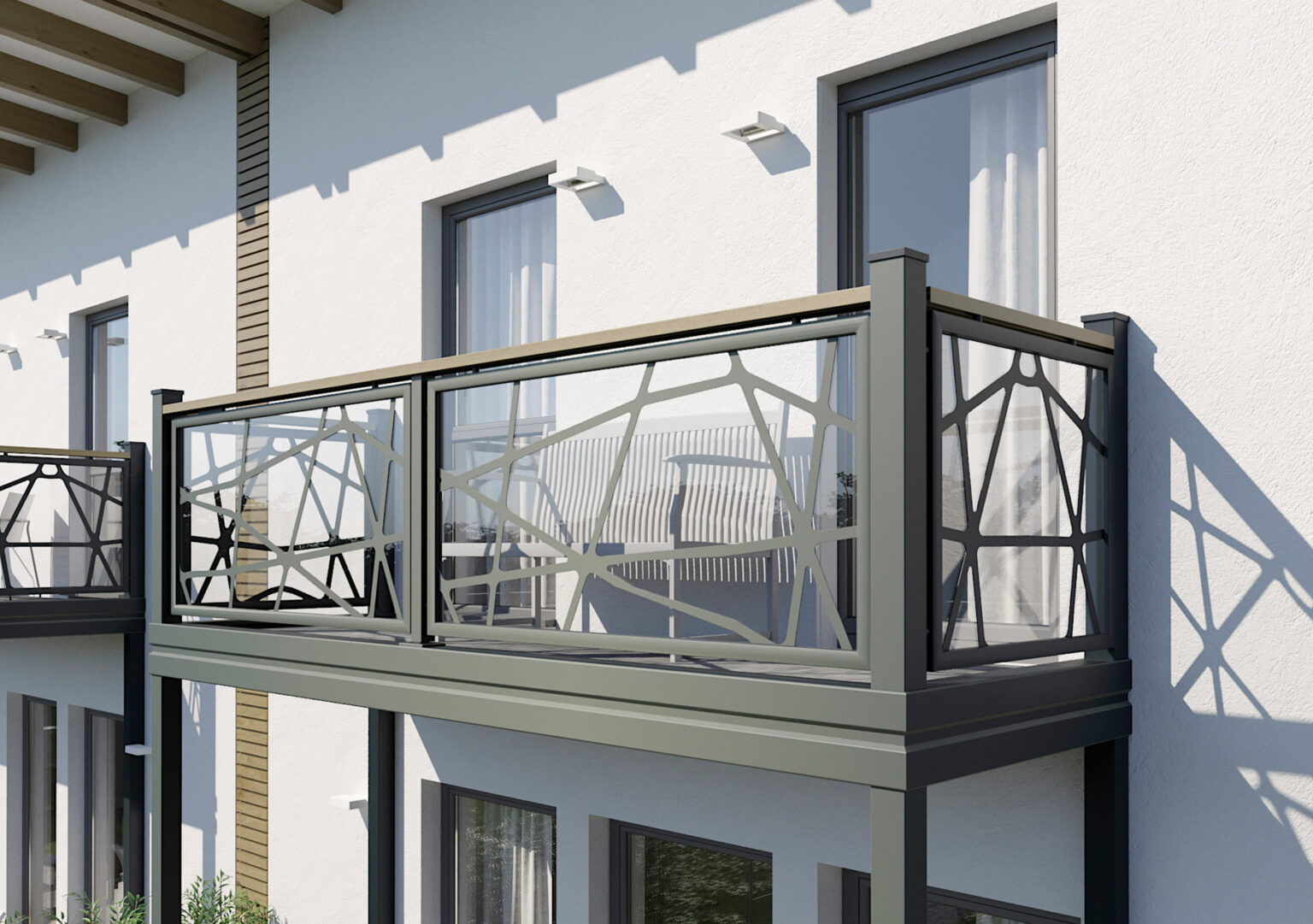 Mehrfamilienhaus mit Alu Design Metro Balkon