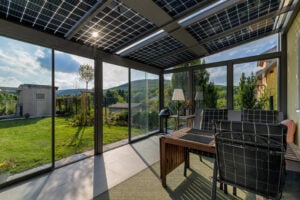 Solarueberdachung als Sommergarten Innenansicht