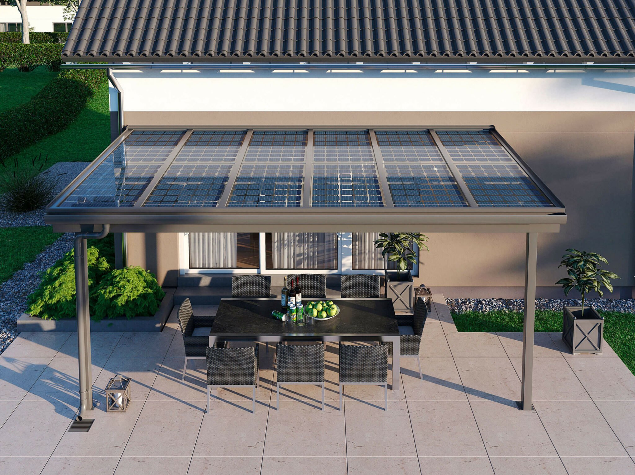 Solar Terrassendach » Überdachung mit PVModulen Leeb Balkone